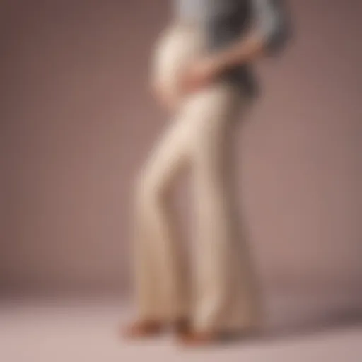 Elegant maternity flared pants on a stylish background