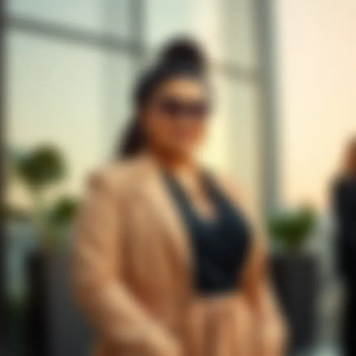 Accessorized Plus Size Jumpsuit for Unique Style Accessorized plus size jumpsuit showcasing unique professional look