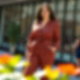 Chic plus size work jumpsuit styled for the office