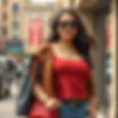 Chic Outfit with Scoop Neck Top Stylish outfit featuring a scoop neck top paired with chic accessories