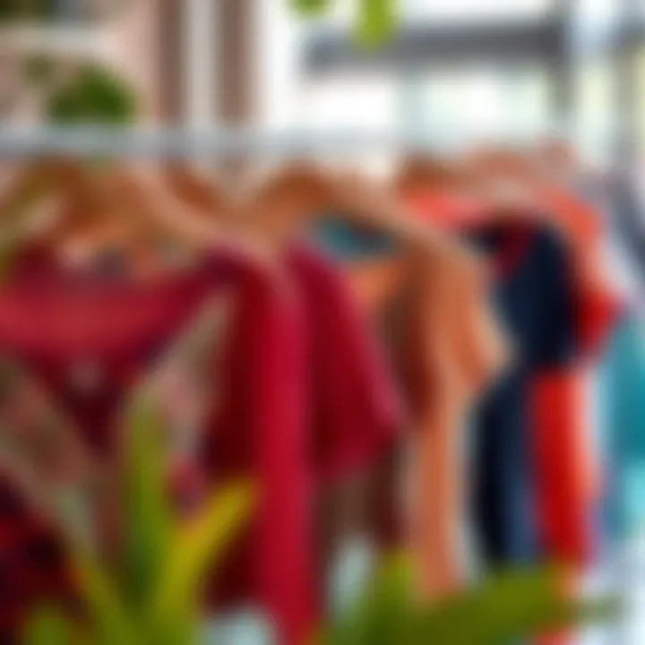 Vibrant Collection of Scoop Neck Tops A variety of scoop neck tops in vibrant colors and patterns