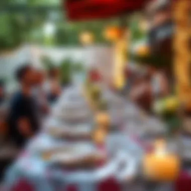 Versatility in Action: Casual Gatherings Enhanced Casual gathering decorated with fancy disposable tablecloths