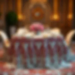 Elegant table setting with a fancy disposable tablecloth