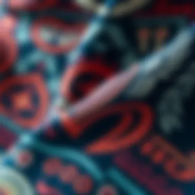 Intricate Totem Patterns Close-up of fabric showcasing intricate totem patterns