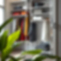 Innovative closet tension shelf design showcasing versatility