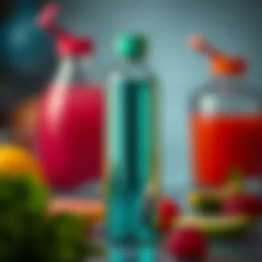 Innovative Design of a Juice Bottle Close-up of a small reusable juice bottle showcasing its innovative design features