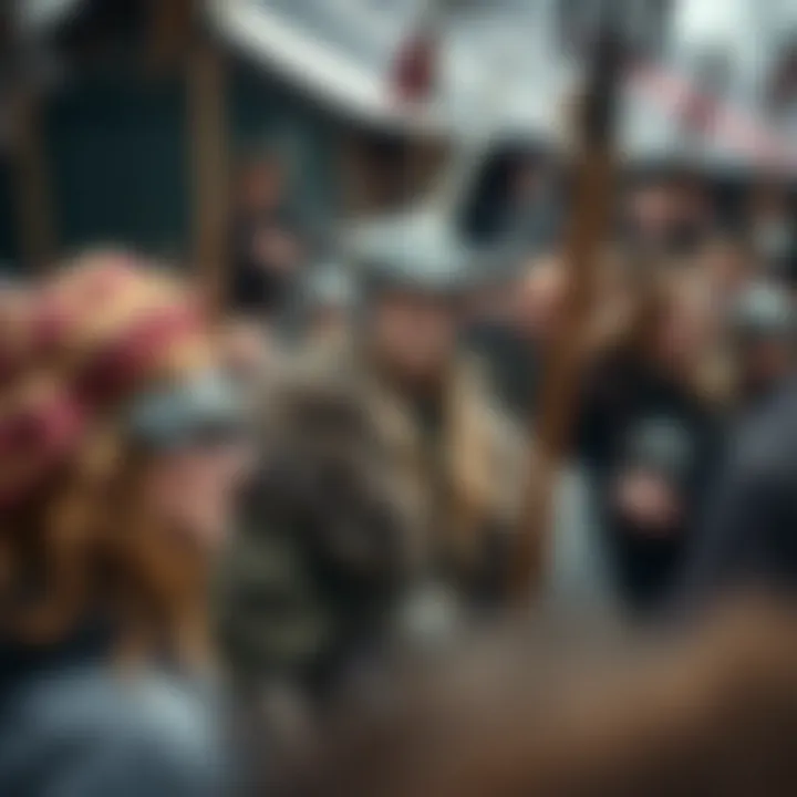 A community gathering of Viking cosplay enthusiasts