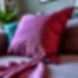 Luxurious fabric textures of washable throw pillow covers