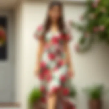 Chic Floral Midi Dress Vibrant floral midi dress perfect for garden parties