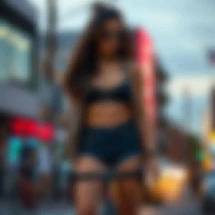 Influencer Style: The Bike Shorts Trend Fashion influencer showcasing bike shorts trend