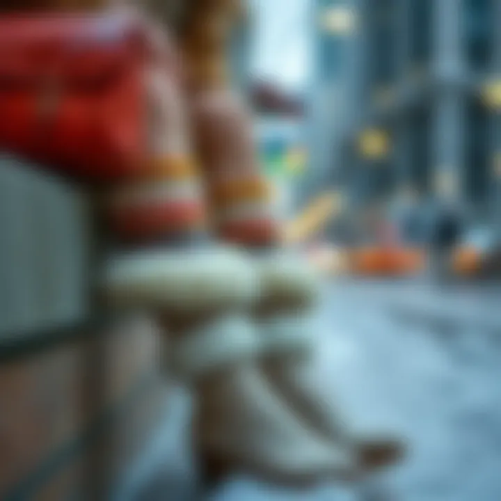 Winter Fashion with Fluffy Wool Socks Stylish outfit featuring fluffy wool socks paired with winter attire