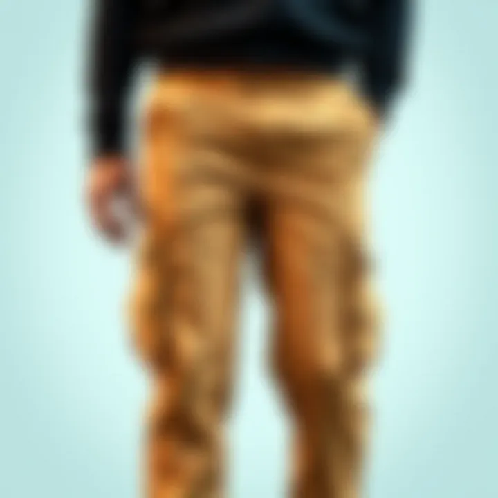 Functional aspects of cargo pants with flap pockets