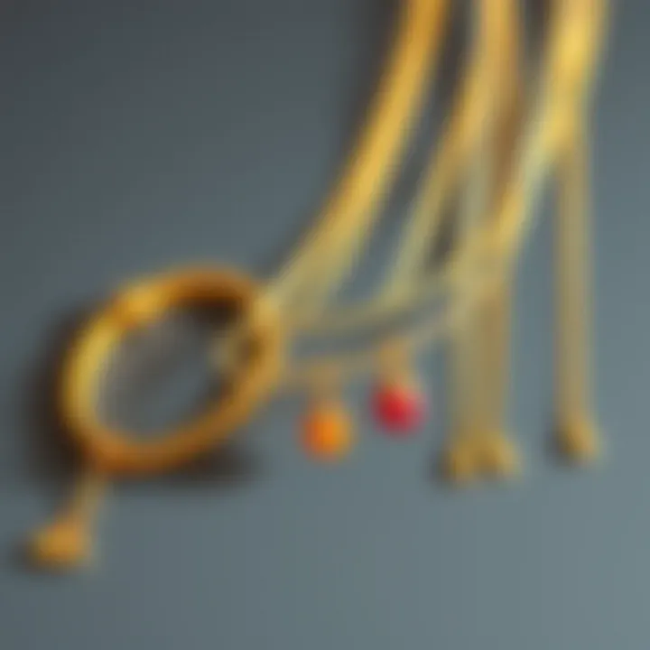 Variety of Lengths in Gold Anklet Extenders Stylish arrangement of gold anklet extenders with various lengths