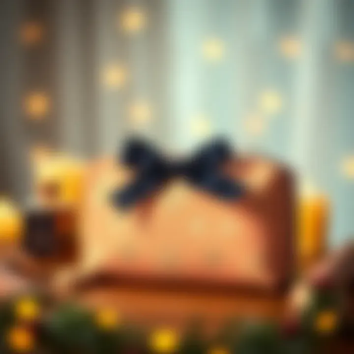 Thoughtful Presentation of Gifts A beautifully wrapped toiletry bag gift with a wedding theme