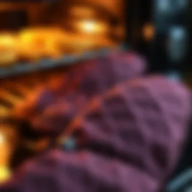 Close-up of innovative materials used in oven mitts