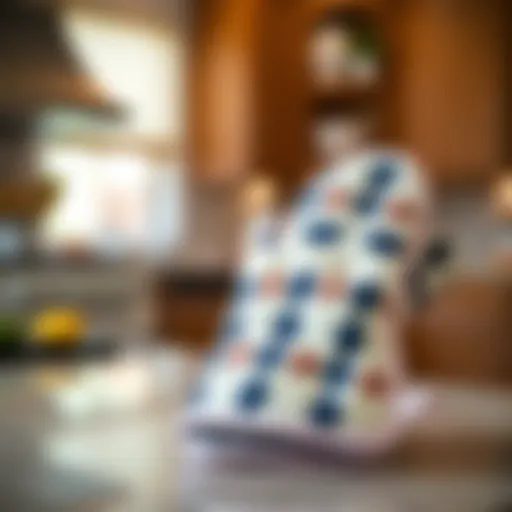 Stylish Heat Proof Oven Mitts Stylish heat proof oven mitts showcased on a kitchen counter