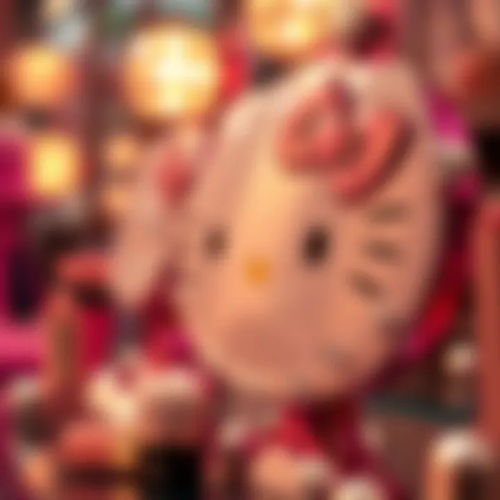 Elegant Features of Hello Kitty Makeup Mirrors A close-up of the elegant details on a Hello Kitty makeup mirror showcasing its stylish finish and unique features.