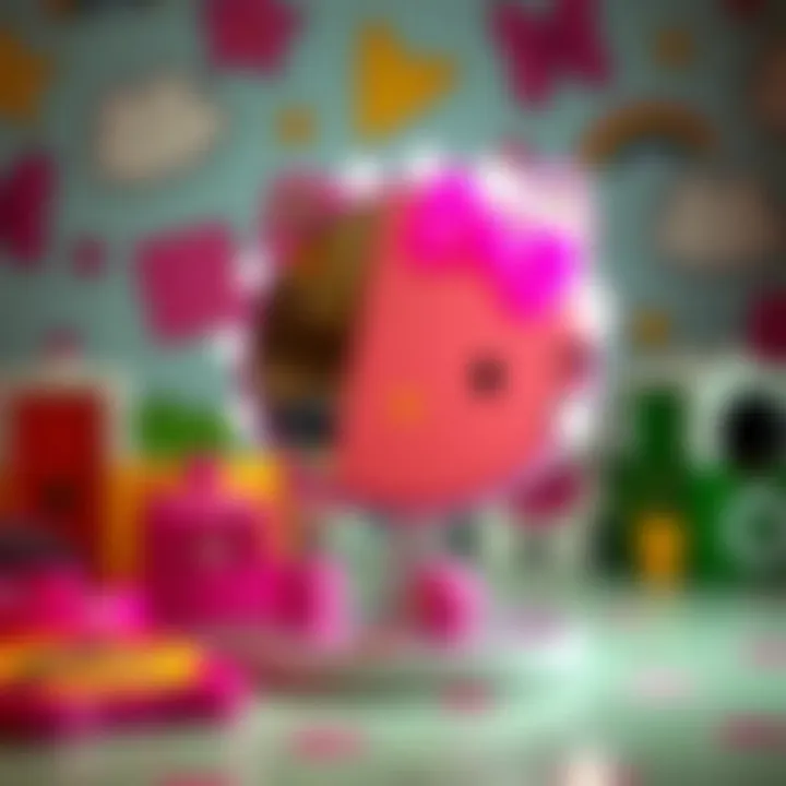 Playful Design of Hello Kitty Makeup Mirrors A creatively designed Hello Kitty makeup mirror set against a playful backdrop, symbolizing its appeal to diverse demographics.