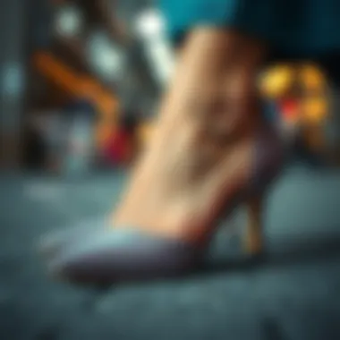 Comfort Features in High Heel Flats A close-up of the comfort features incorporated in high heel flats