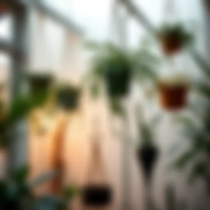 Indoor Aesthetic with Hanging Plants Indoor setting showcasing hanging plants with screw hooks