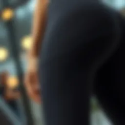 Detailed view of gusset design in leggings