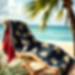 Elegant leopard print sarong draped on a beach chair