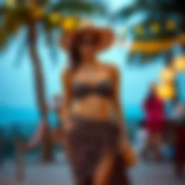 Trendy outfit idea incorporating a leopard print sarong