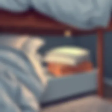 Effective Under-Bed Storage Solution Illustration showing the space-saving benefits of compressed bags under a bed