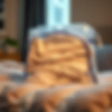 Vacuum storage bag showcasing comforters neatly compressed