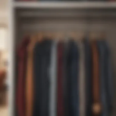 A neatly organized wardrobe using velvet hanger clips