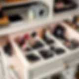 Elegant makeup drawer with dividers