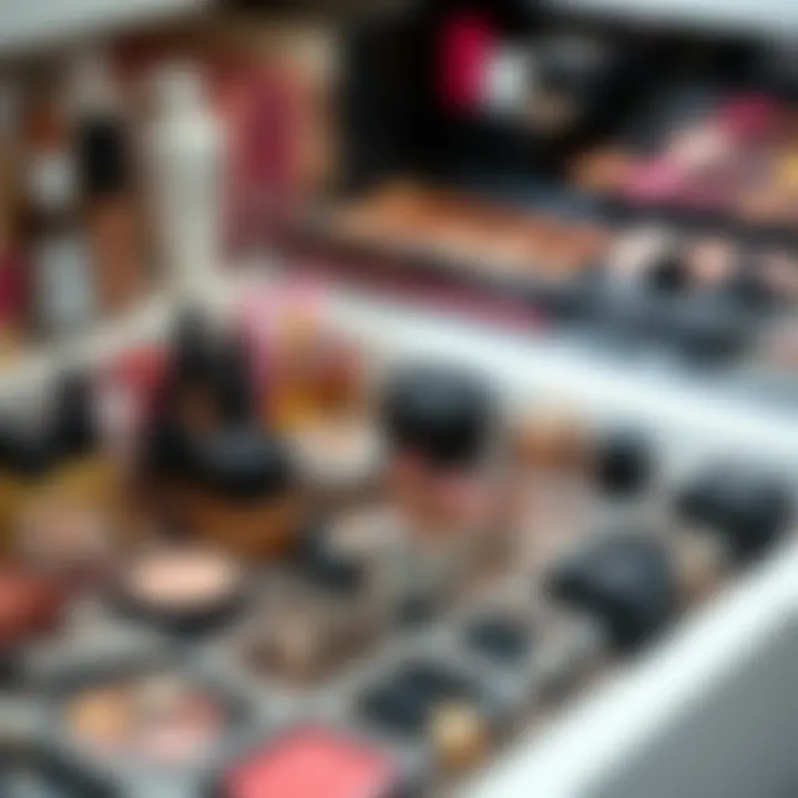 Organized Beauty Products for Easy Access Makeup products neatly organized