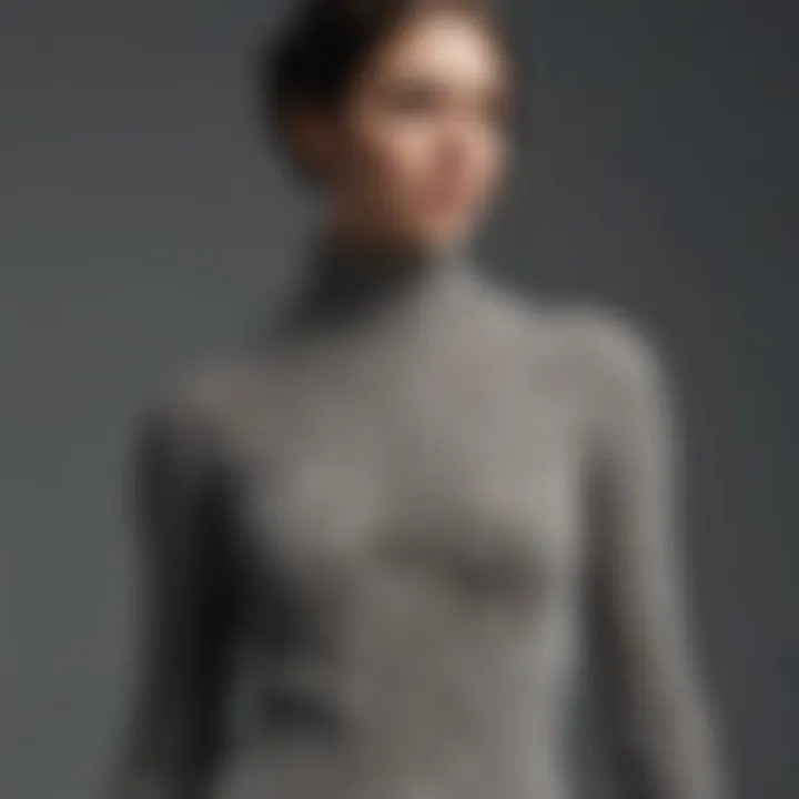 Various fabric options for oversized turtleneck sweater dresses displayed artistically