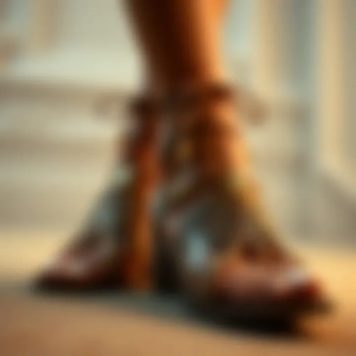 Craftsmanship in Sexy Sandals Artisan-crafted sandals showcasing intricate detailing