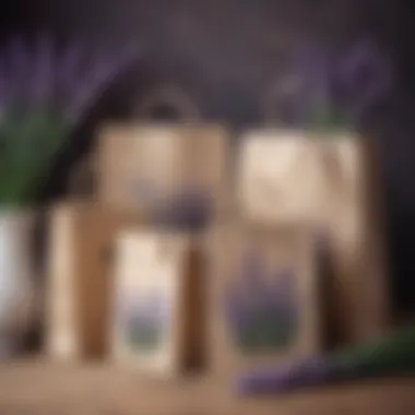 Eco-Friendly Appeal of Lavender Gift Bags Eco-friendly lavender gift bags surrounded by natural elements