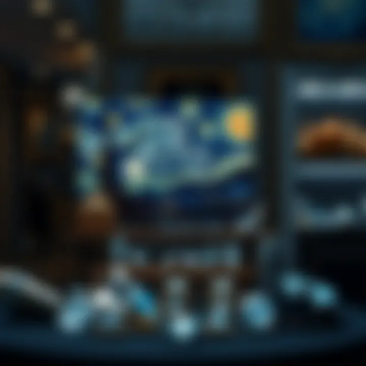 A completed Starry Night diamond art displayed elegantly in a well-lit environment