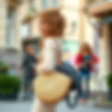 Stylish Outfit with Straw Handbag A fashionable ensemble showcasing a straw handbag paired with a spring outfit