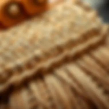 Craftsmanship in Straw Weaving A close-up view of natural straw texture and intricate weaving patterns
