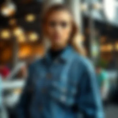 Sustainability in Denim Fashion Sustainable practices in denim production displayed through illustrations