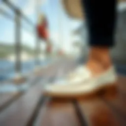 Sophisticated tassel boat shoes on a wooden deck