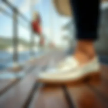 Sophisticated Design on Deck Sophisticated tassel boat shoes on a wooden deck