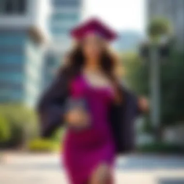 Embracing Individuality A graduate confidently showcasing their form-fitting dress