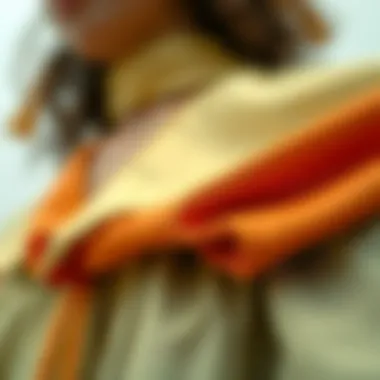 Fashion Meets Sustainability Close-up of sustainable fabric used in graduation attire