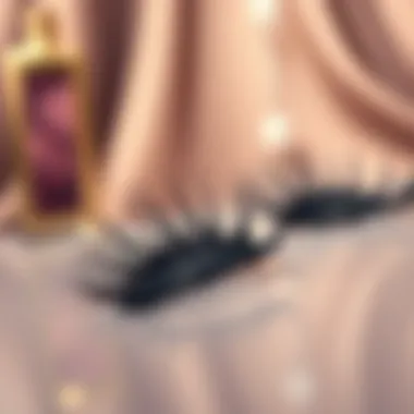 Elegant display of extra long mink lashes on a luxurious backdrop