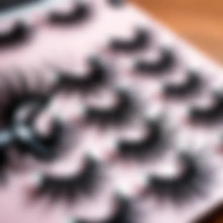 Stylish arrangement of mink lashes emphasizing sustainable sourcing