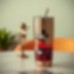 A close-up view of the Mickey Mouse stainless steel tumbler showcasing its sleek design
