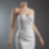 Elegant white bandeau dress displayed on a mannequin