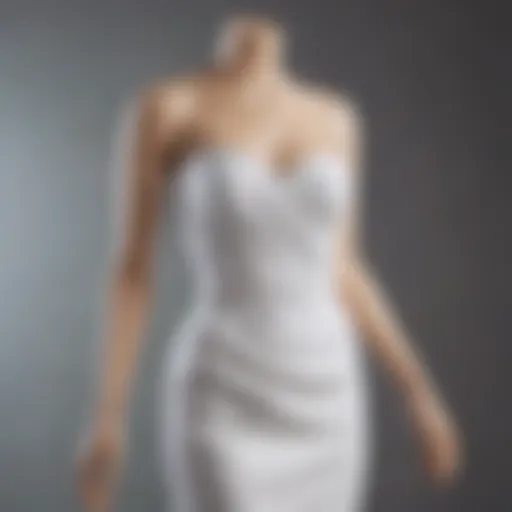 Elegant white bandeau dress displayed on a mannequin