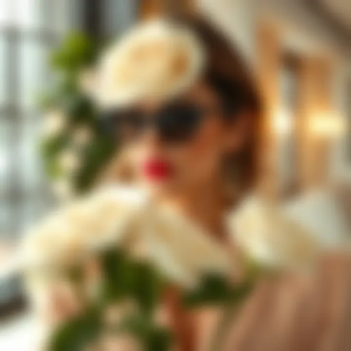 White faux roses adorned in a chic fashion setting