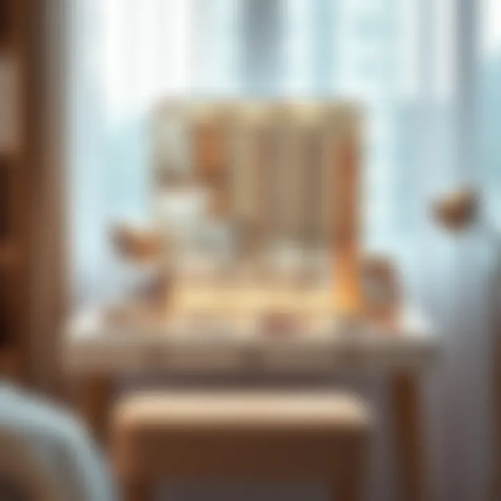 Necklace storage solutions integrated into a modern dressing table